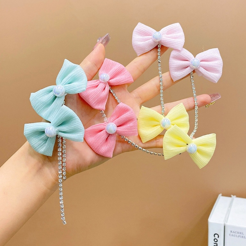 Kẹp Tóc Chuỗi Hạt Hình Nơ / Bông Hoa Phong Cách Vintage Dành Cho Nữ