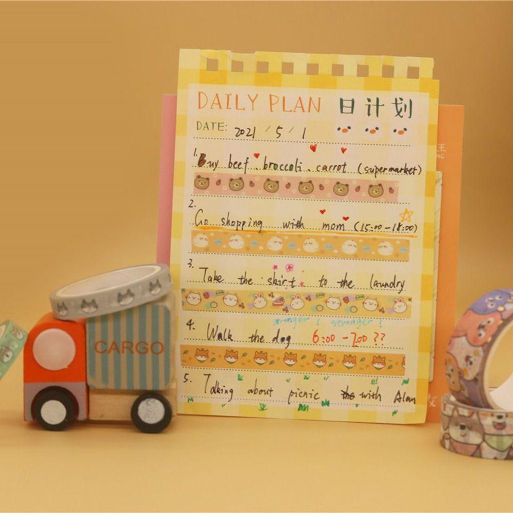 Set 18 Cuộn Băng Dính Hình Động Vật Dễ Thương Dùng Trang Trí Nhật Ký