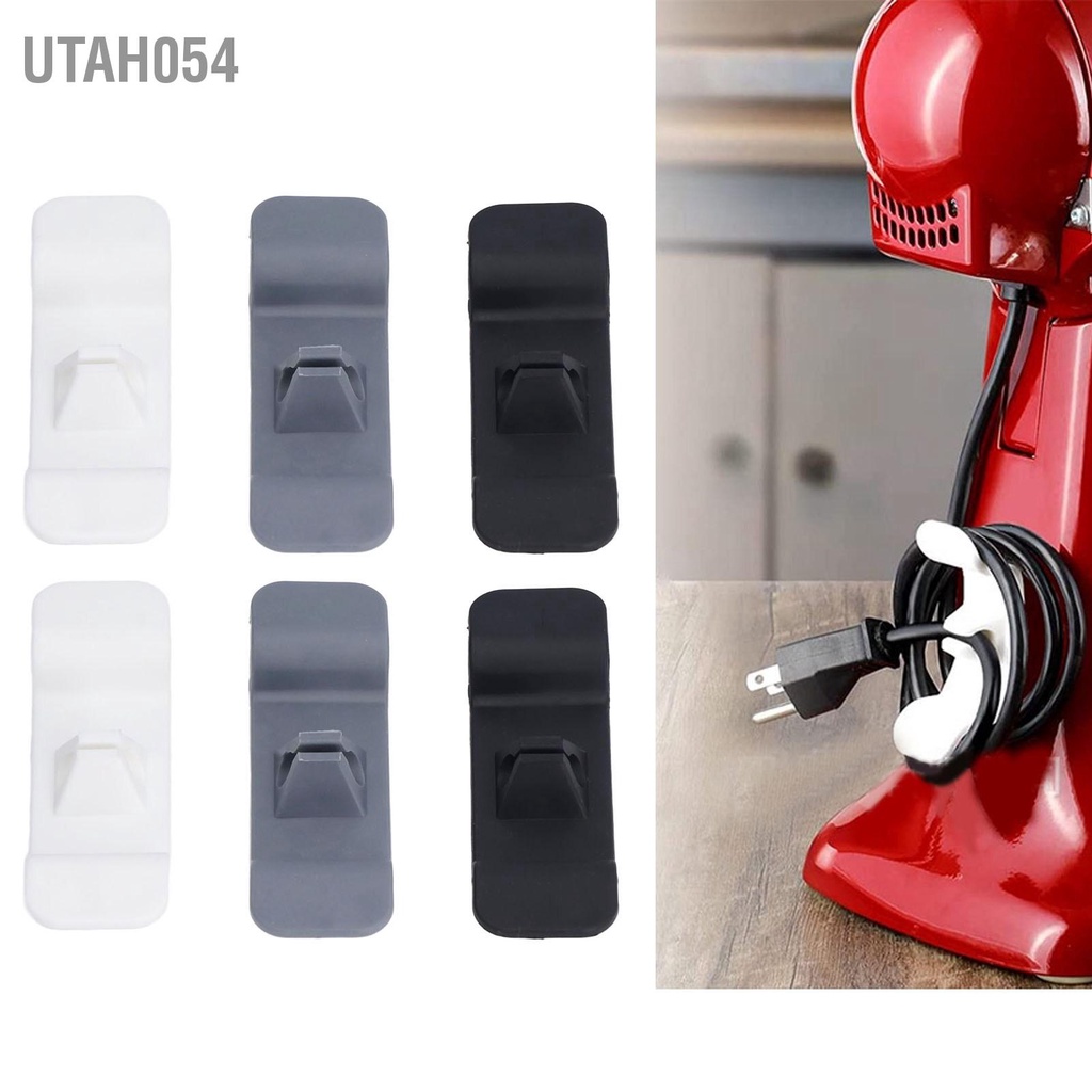 Utah054 6 Cái Dụng cụ giữ dây cáp nhà bếp tổ chức đa năng bằng silicon cho
