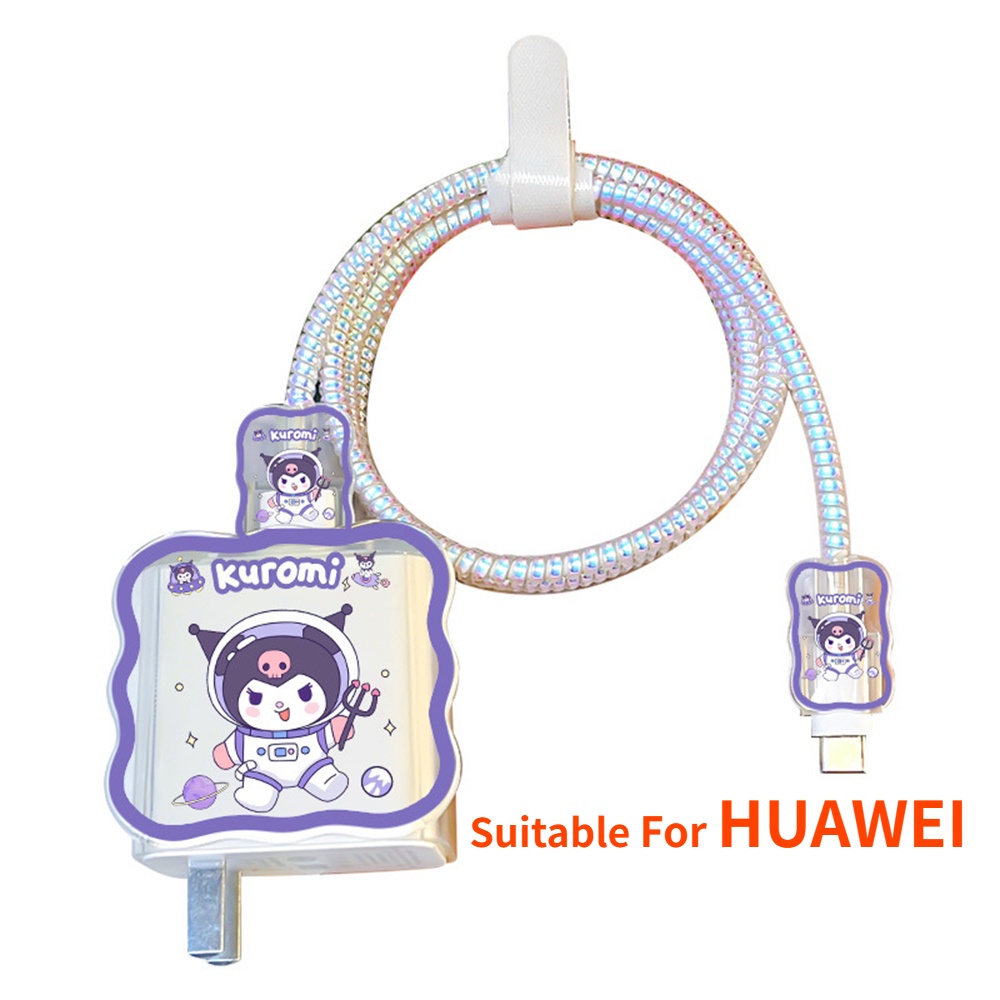 Vỏ Bọc Bảo Vệ Đầu Dây Cáp Sạc Huawei 40w Hình Kuromi Melody Dễ Thương Ốp