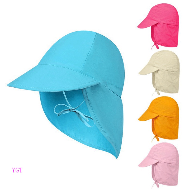 Mũ Chống Nắng Uv YGT UPF50 + Nhanh Khô In Họa Tiết Hoạt Hình Dễ Thương Thời Trang Đi Biển Mùa Hè Cho Bé Trai Và