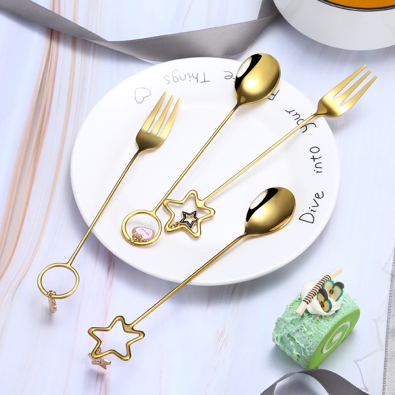 Muỗng Cà Phê Bằng Thép Không Gỉ Hình Ngôi Sao Năm Cánh Sáng Tạo