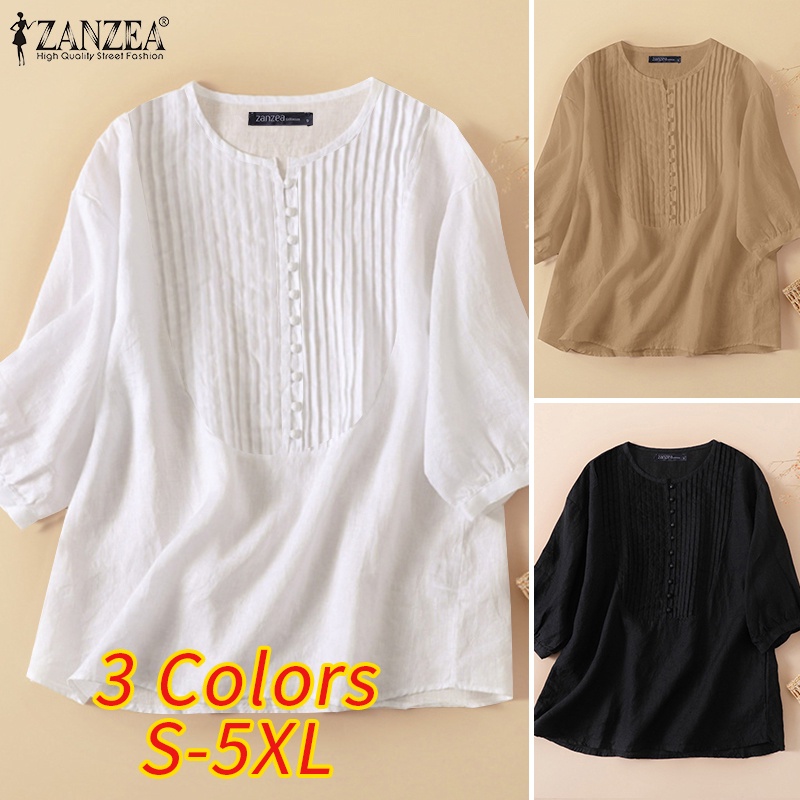 Zanzea Áo Nữ Tay Lửng Kiểu Rộng Thời Trang Thanh Lịch