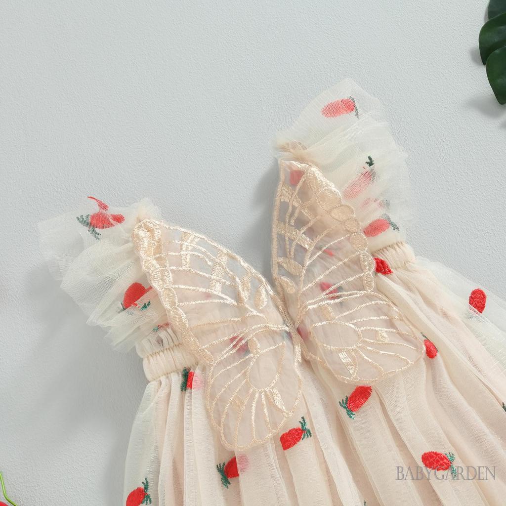 Đầm Công Chúa In Họa Tiết Trái Dứa / Cánh Bướm Bằng Vải Tulle Thời Trang Mùa Hè Cho Bé Gái 6 Tháng Tuổi