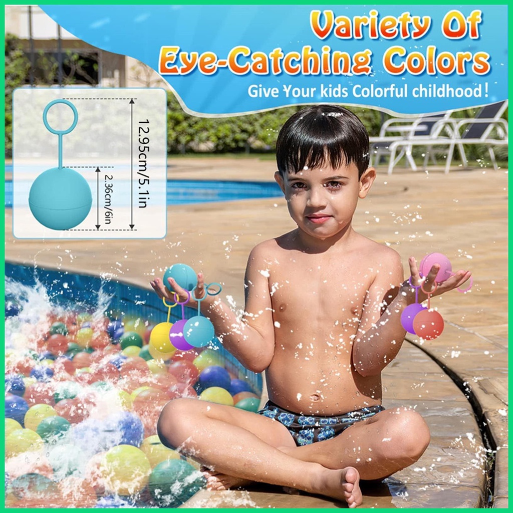 Set 12 Bom Nước Tự Đóng Có Thể Tái Sử Dụng Cho Hồ Bơi / Bãi Biển