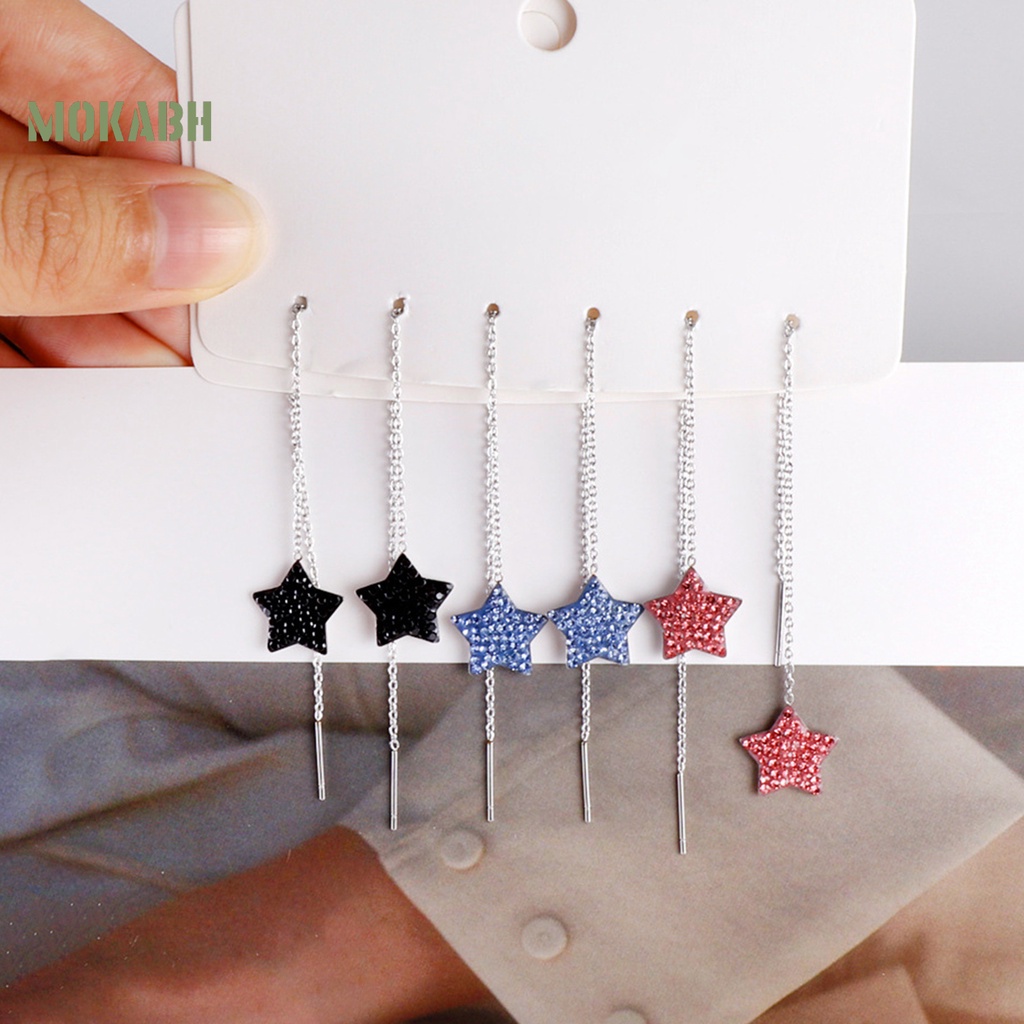 1 Đôi Bông Tai Tua Rua Dáng Dài Hình Ngôi Sao Năm Cánh Phong Cách Âu Mỹ Thời Trang Cao Cấp