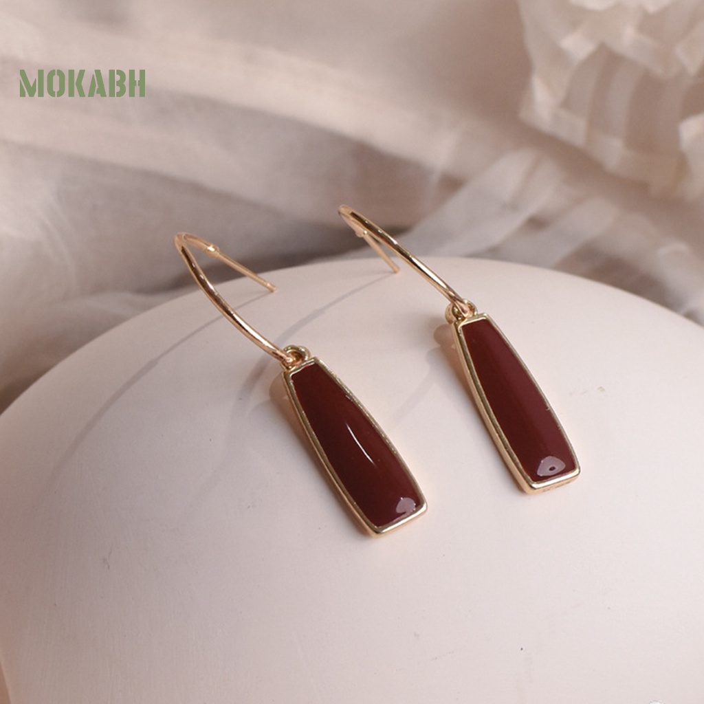 [Mới] 1 Cặp Bông Tai Dạng Kẹp Hình Học Mạ Bóng Cao Trang Trí Quyến Rũ Hàng Ngày Cho Nữ