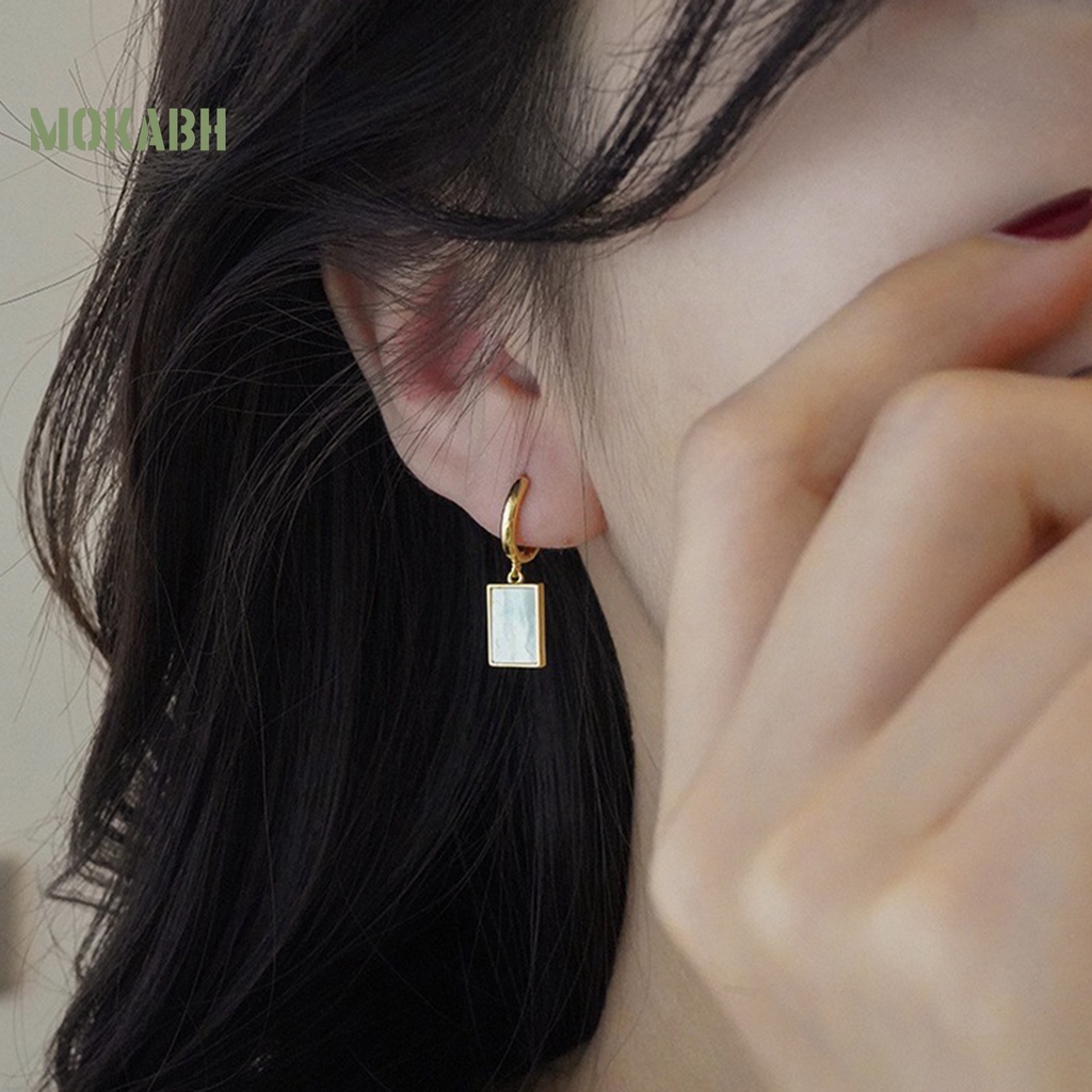 1 Đôi Bông Tai Treo Bằng Thép Không Gỉ Chống Dị Ứng Màu Sắc Tương Phản Thời Trang Dành Cho Nữ