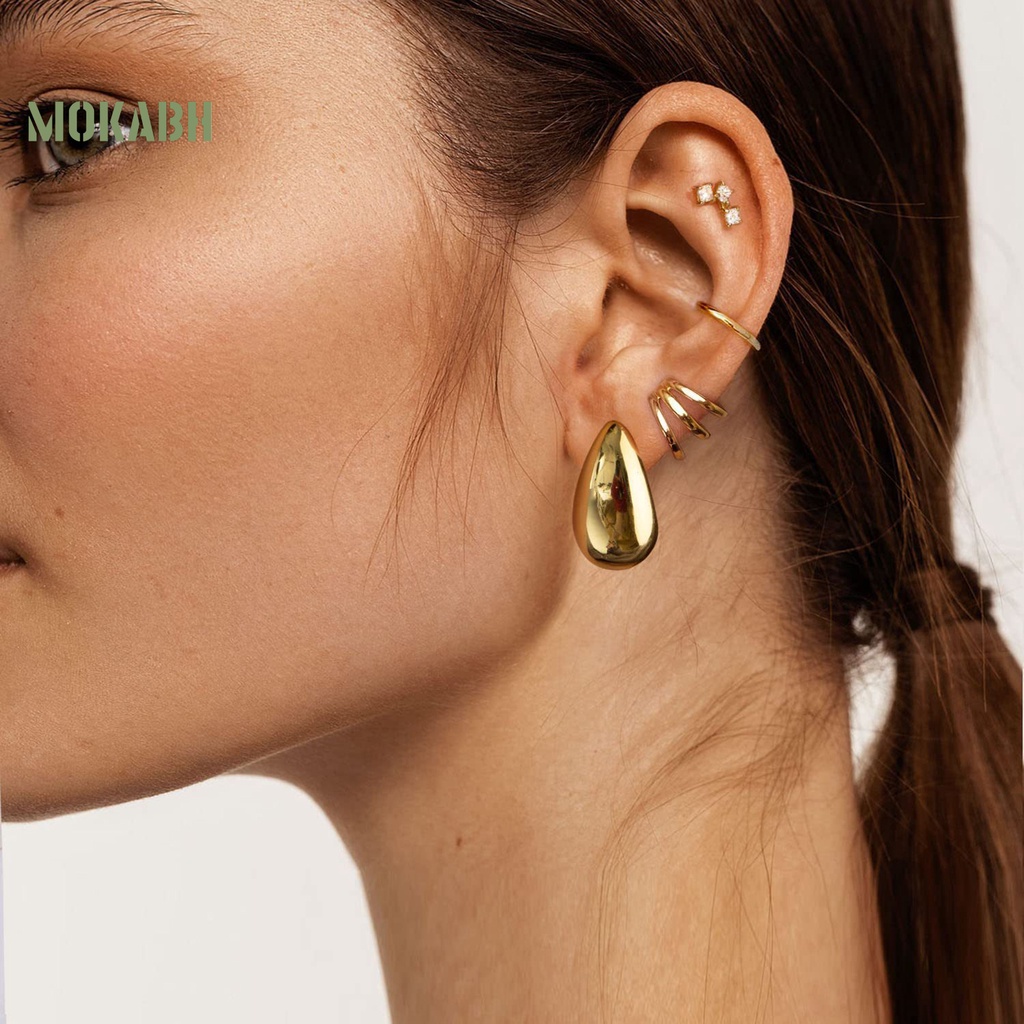 1 Đôi Bông Tai Hình Giọt Nước Bằng Hợp Kim Không Gây Dị Ứng Phong Cách Vintage Thời Trang Dành Cho Nữ