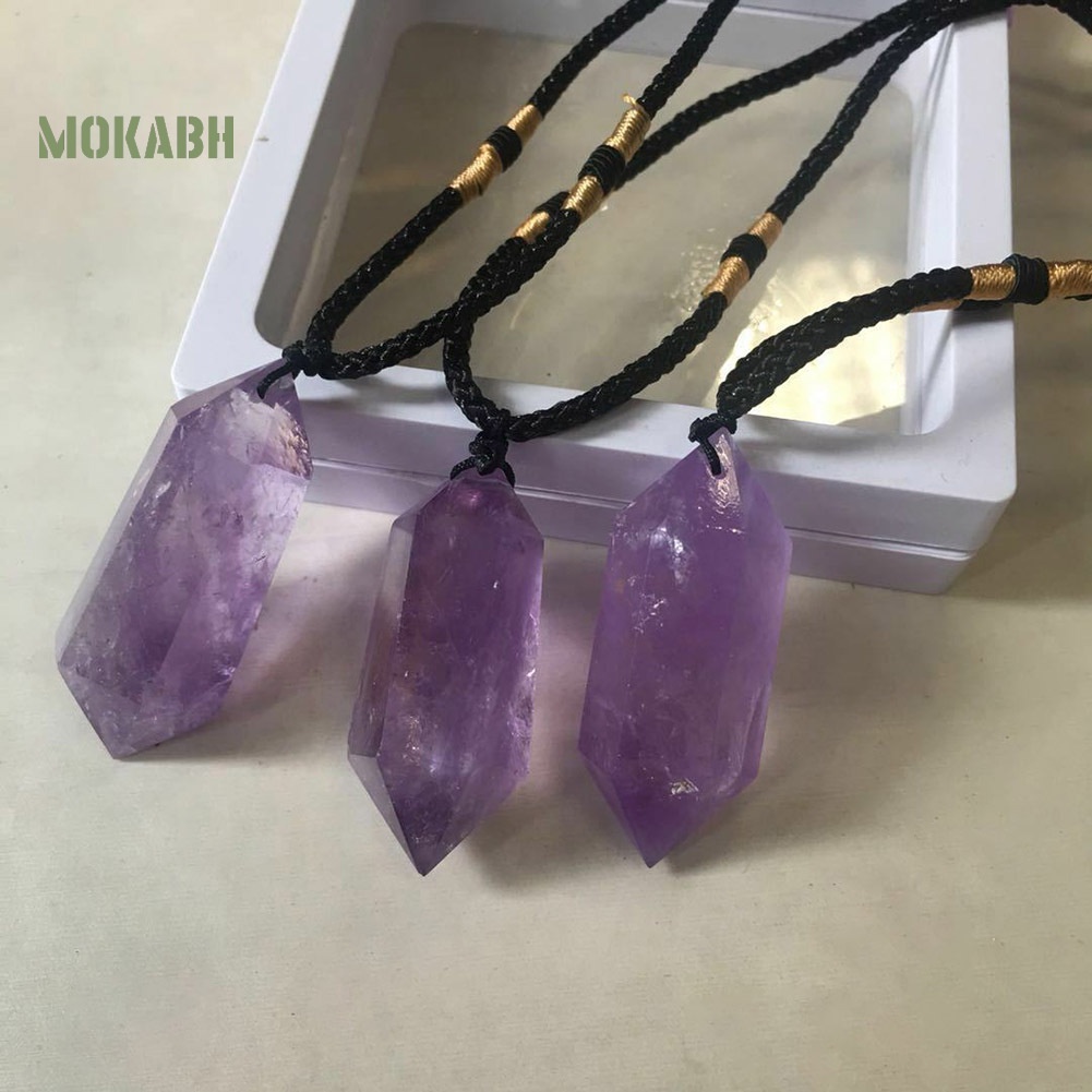 (Hot) Vòng cổ HợP Kim HìNh Cây ĐũA ĐíNh Đá ThạCh Anh TíM