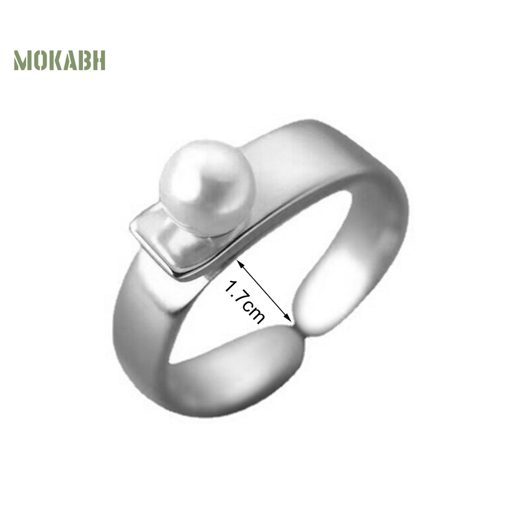 Nhẫn Đồng Đính Ngọc Trai Nhân Tạo Sang Trọng Thanh Lịch