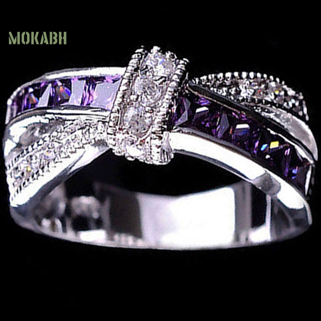 Nhẫn Hợp Kim Đính Đá Hình Chữ Thập Thời Trang Dự Tiệc