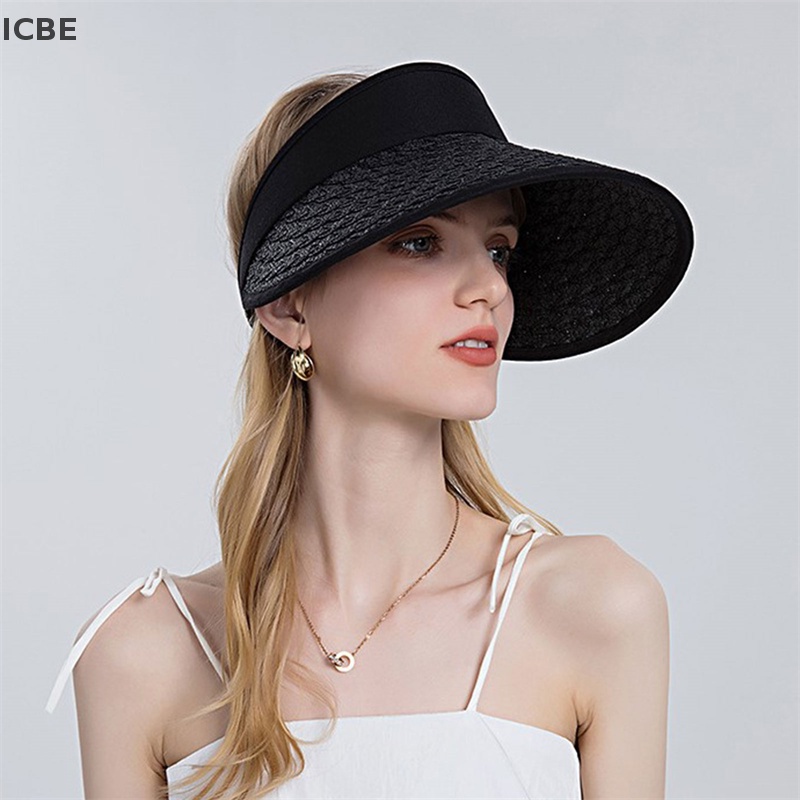 Mũ Rơm Chống Nắng / Tia UV Hở Chóp Gấp Gọn Được Thời Trang Mùa Hè Cho Nữ
