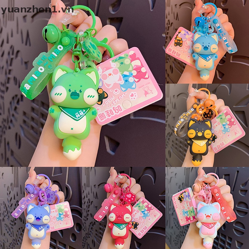 Móc Khóa Hình Mèo Bông Đeo Khăn Choàng Cổ Dễ Thương