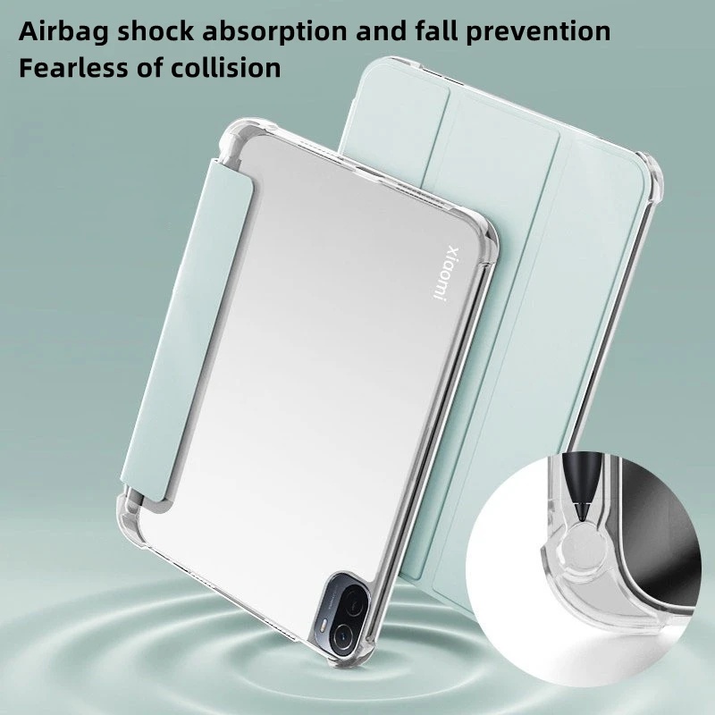 Bao Da PU + TPU Dẻo Trong Suốt + Giá Đỡ Bút Chì Cho Xiaomi Pad 6 Pad 6 Pro 2023 Mi Pad 5 Pro Redmi Pad 10.61