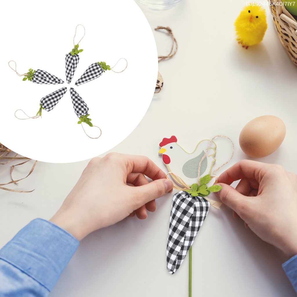 Bộ 5 Cà Rốt Bằng Vải Cotton Kích Thước 20x5cm Dùng Trang Trí