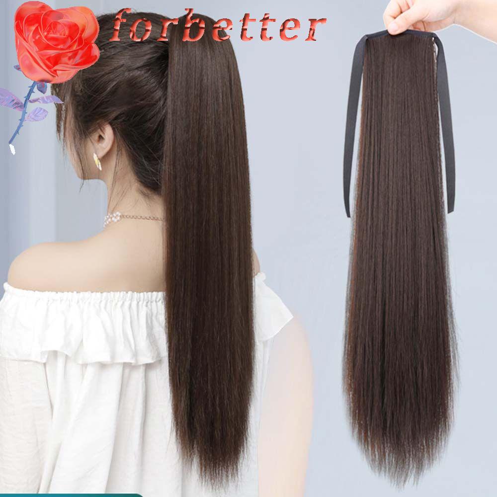 Tóc Giả Đuôi Ngựa Thẳng Dài Màu Đen Bằng Sợi Tổng Hợp Kháng Nhiệt Kèm Kẹp Tóc Đuôi Ngựa