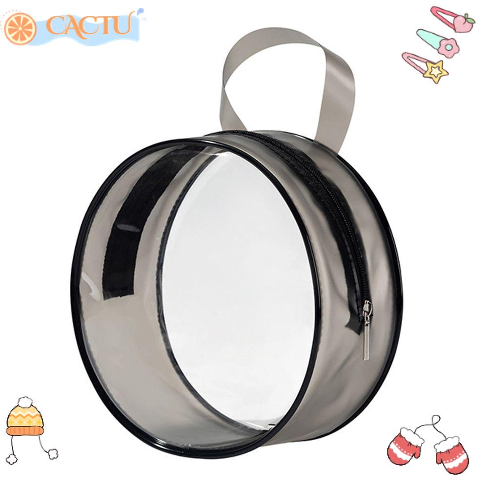 CACTU Set 2 Túi Nhựa PVC Tròn Đựng Mỹ Phẩm Đa Năng Có Khóa Kéo Tiện Dụng