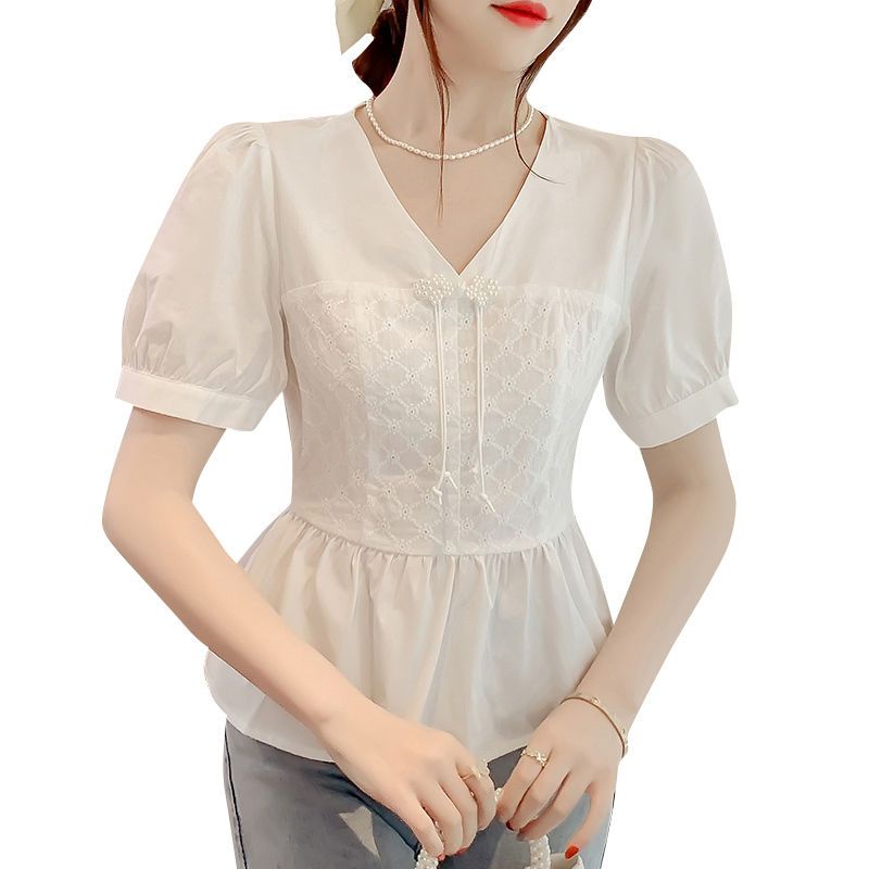 Áo Sơ Mi Ngắn Tay Phong Cách Pháp Thời Trang Mùa Hè 2023 Dành Cho Nữ