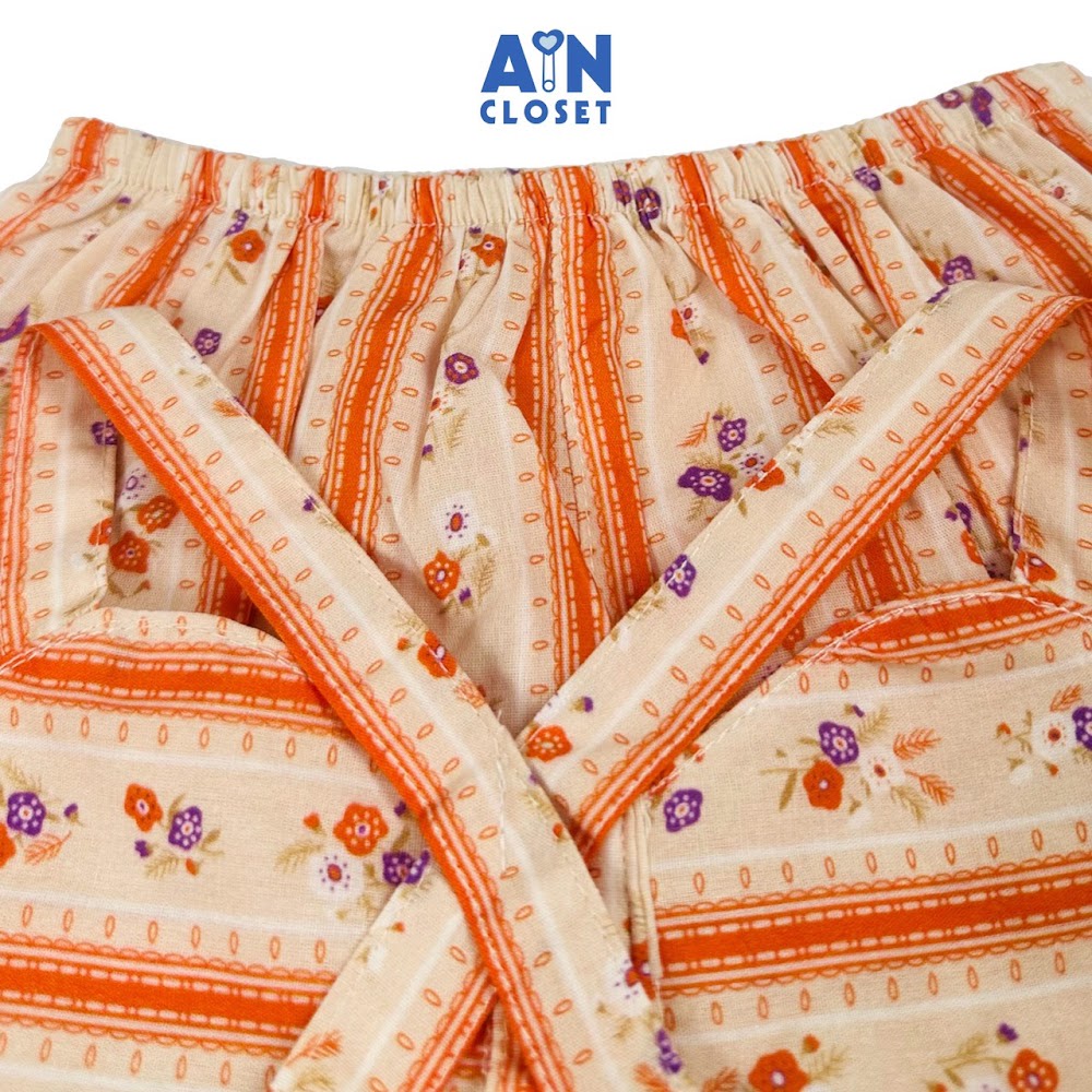 Bộ quần áo Ngắn họa tiết Hoa Dây Cam cotton - AICDBGTFJZLK - AIN Closet