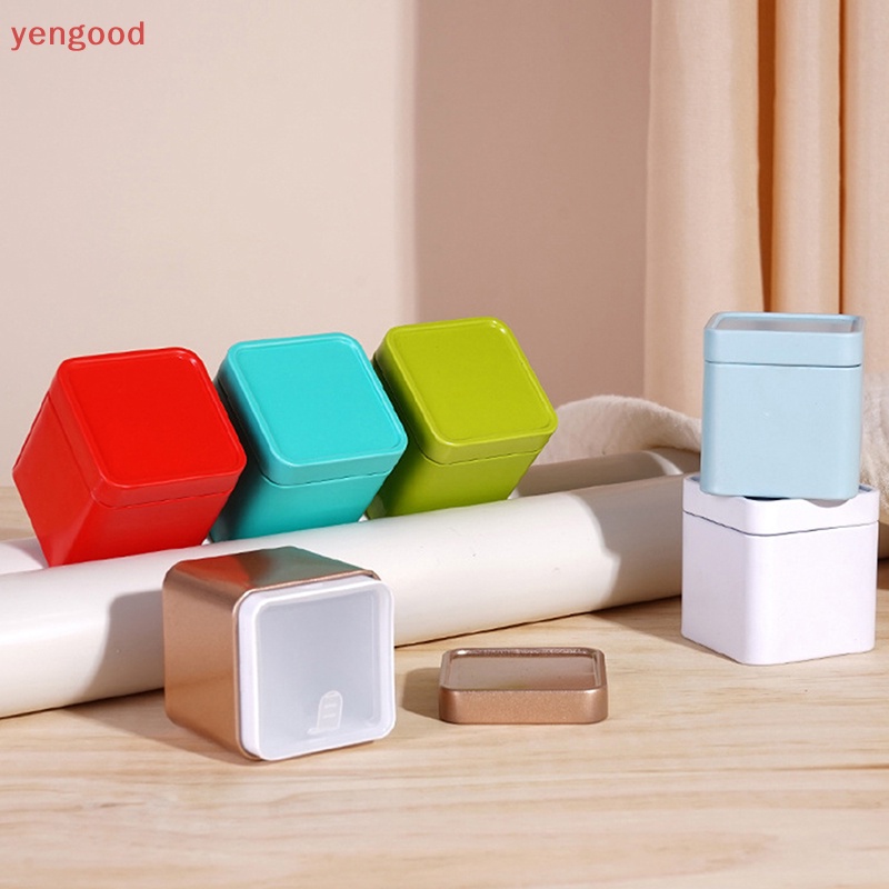 Hộp Đựng Trà Xanh / Kẹo Hình Vuông Có Nắp Đậy Kín Màu Đen