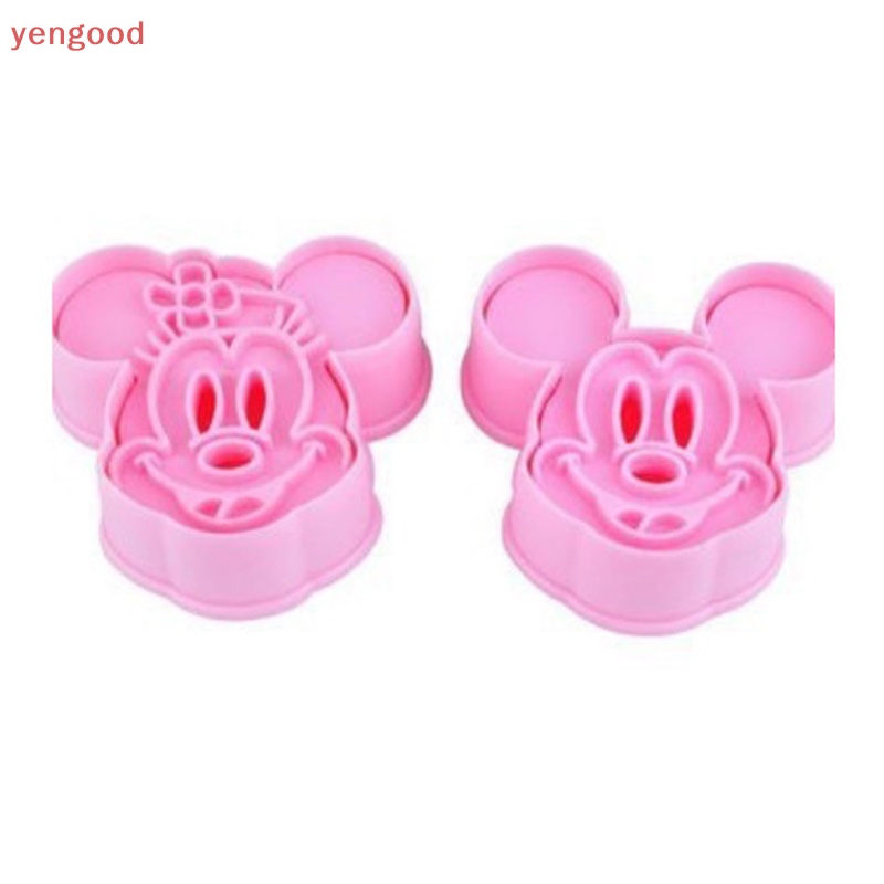 Bộ 2 Dụng Cụ Cắt Bánh Quy Bằng Nhựa Cấp Thực Phẩm Hình Mèo Kitty Đáng Yêu