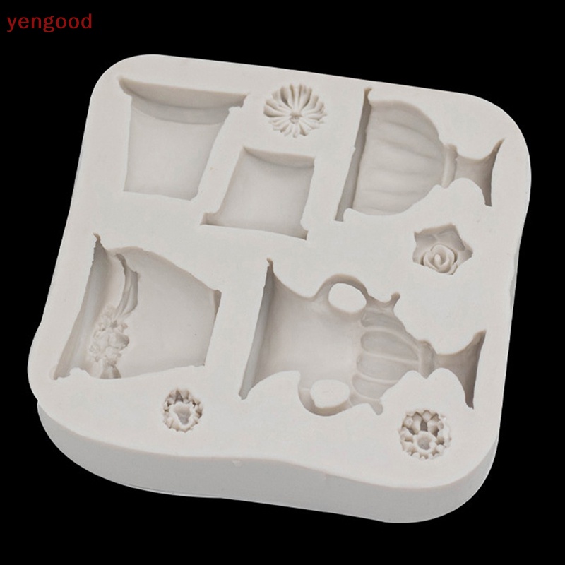 Khuôn Silicone Tạo Hình Làm Bánh Kẹo Hình Chậu Hoa