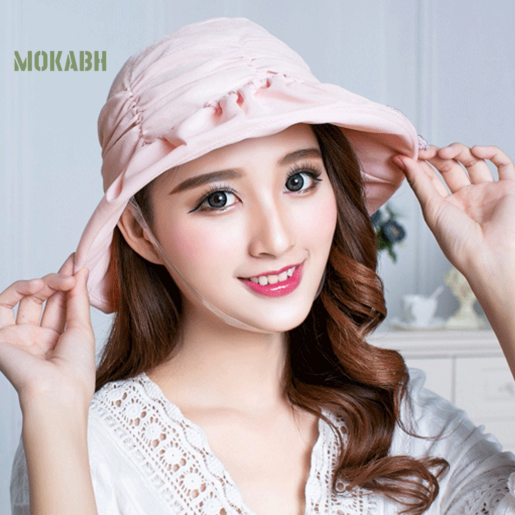 Nón Vành Tròn Chống Tia UV Màu Sắc Xinh Xắn Có Thể Gấp Gọn Dành Cho Nữ