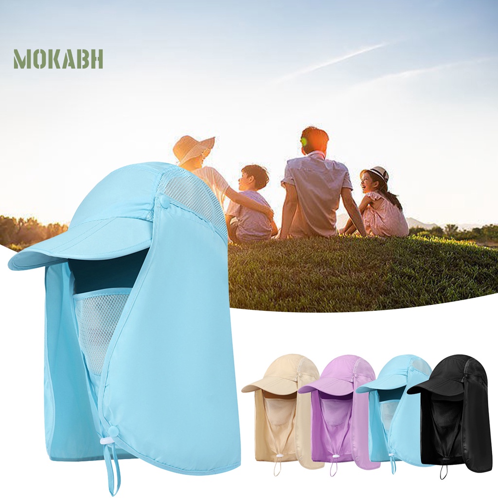 Mũ Bóng Chày Che Nắng Bằng Vải Mềm Nhẹ Thoáng Khí Nhanh Khô Màu Trơn Có Dây Đeo Cổ Cho Nữ