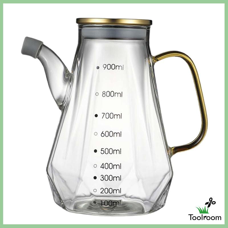 Bình Thủy Tinh Đựng Dầu Ăn Có Nắp Và Tay Cầm Tiện Dụng