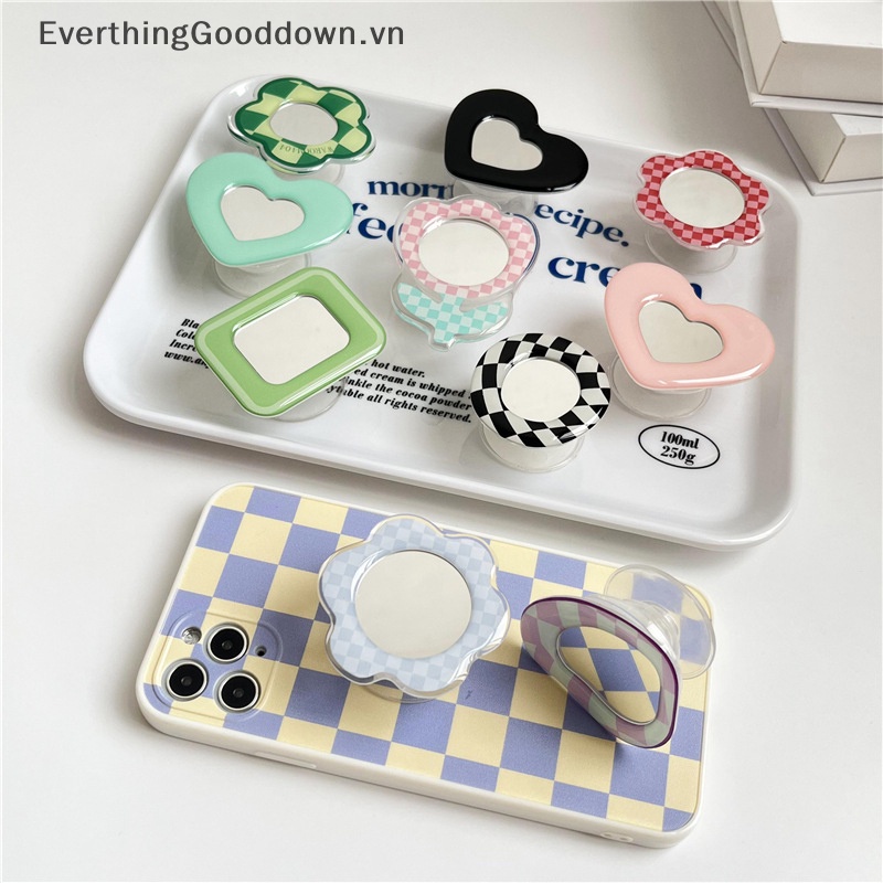 Everthinggooddown Ins Gương Cầm Tay Hình Trái Tim Có Thể Gập Lại Co Giãn Có Thể Gập Lại Ổ Cắm Điện Thoại Thông Dụng