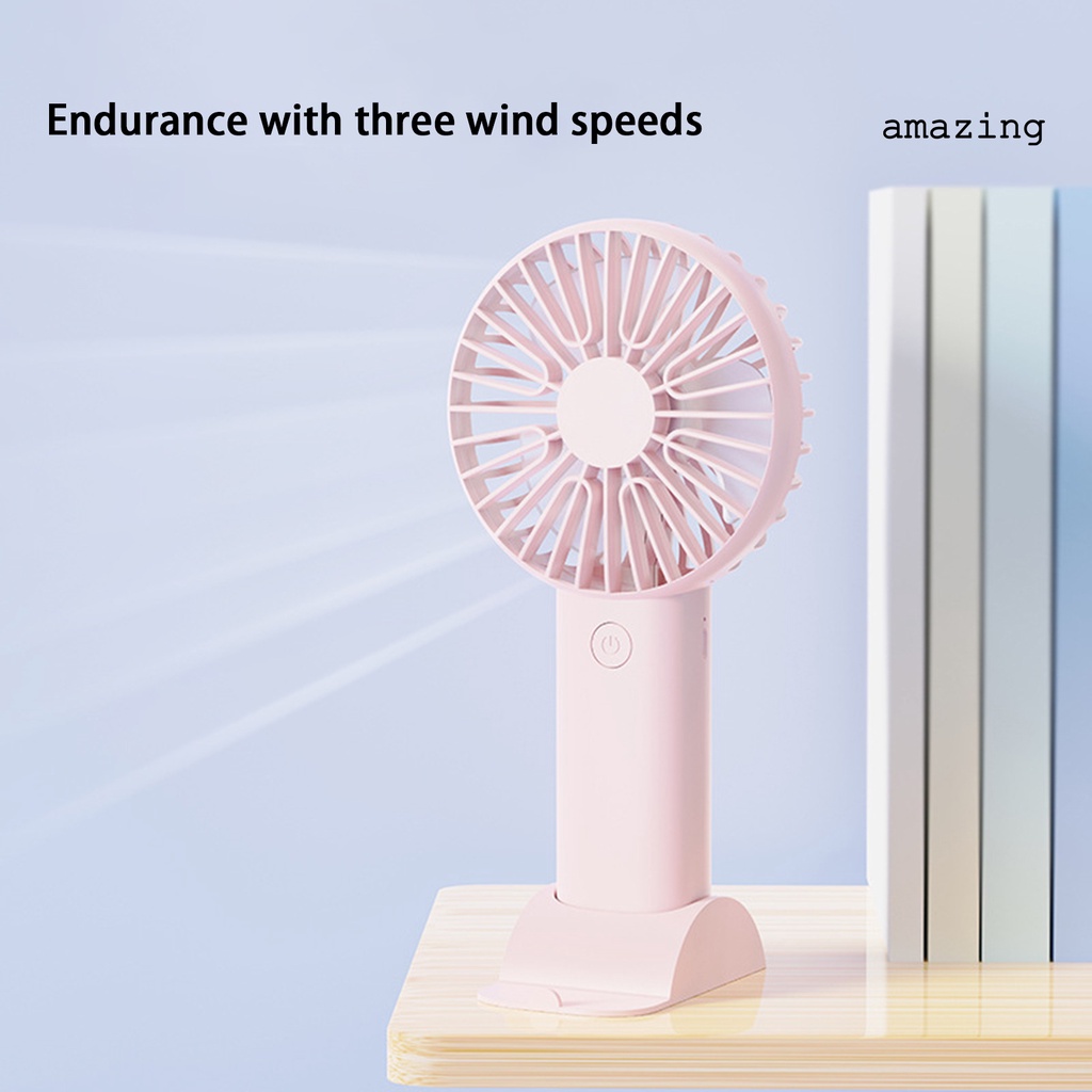 1 Bộ Quạt Cầm Tay 3 Tốc Độ Không Ồn Với Đế Sạc USB Có Thể Tháo Rời Cho Điện Thoại