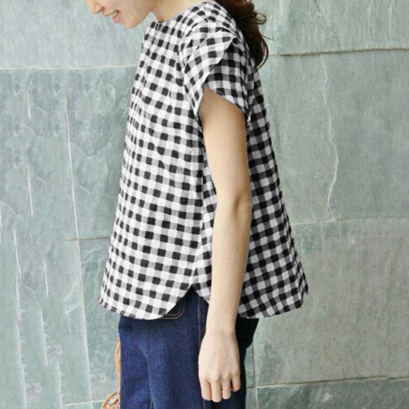 ZANZEA Áo Sơ Mi Tay Ngắn Hở Lưng Phong Cách Hàn Quốc Thời Trang Cho Nữ