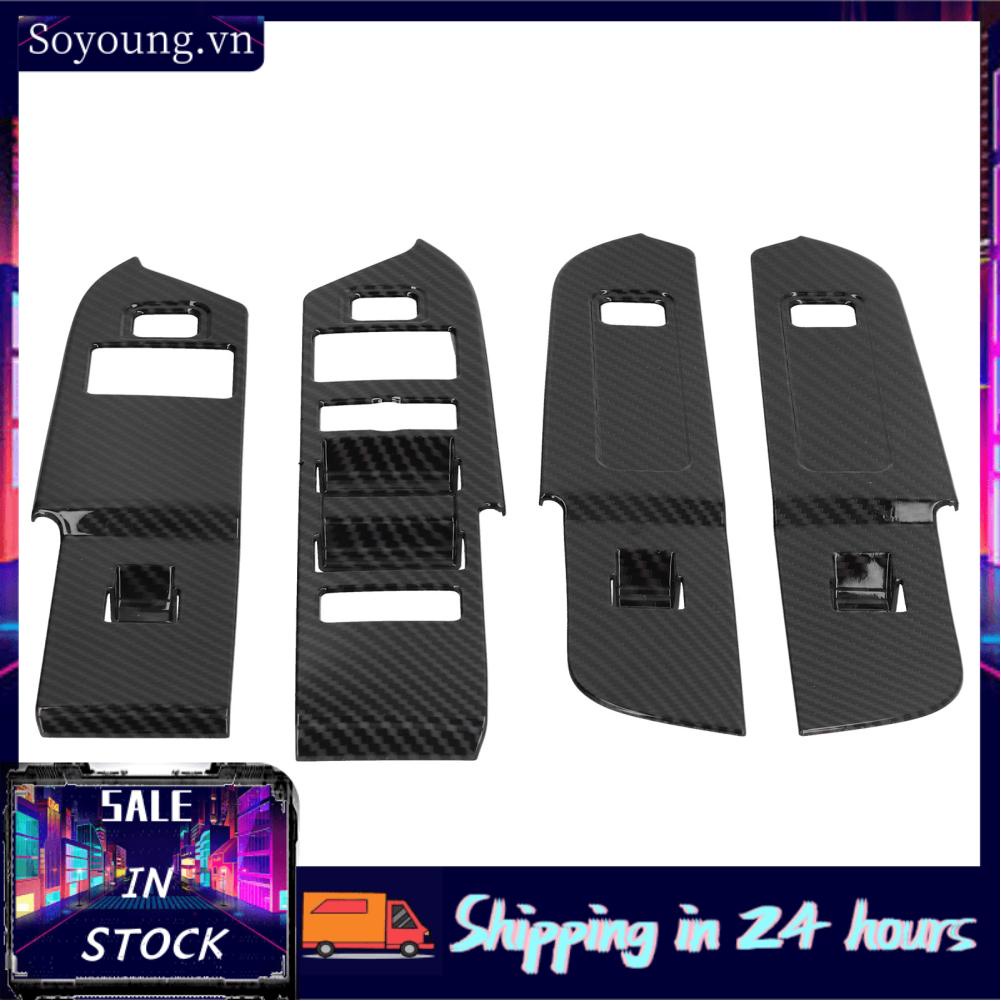 Soyoung 4PCS Window Lift Panel Switch Frame Carbon Fiber Color Replacement for Land Rover Defender 2020 Left Hand Drive