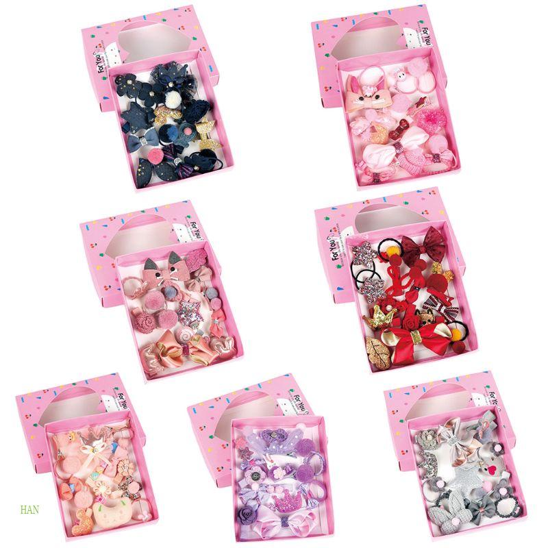 Set 18 Kẹp Tóc Nơ Xinh Xắn Thời Trang Cho Bé Gái