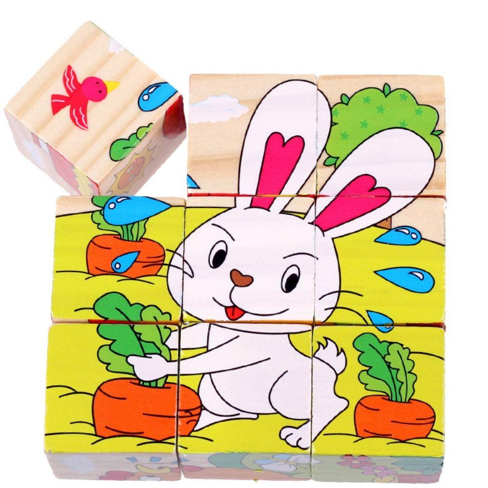 Bộ Đồ Chơi Xếp Hình Bằng Gỗ 3D Hình Động Vật / Phương Tiện Giao Thông Giáo Dục Sớm Cho Bé