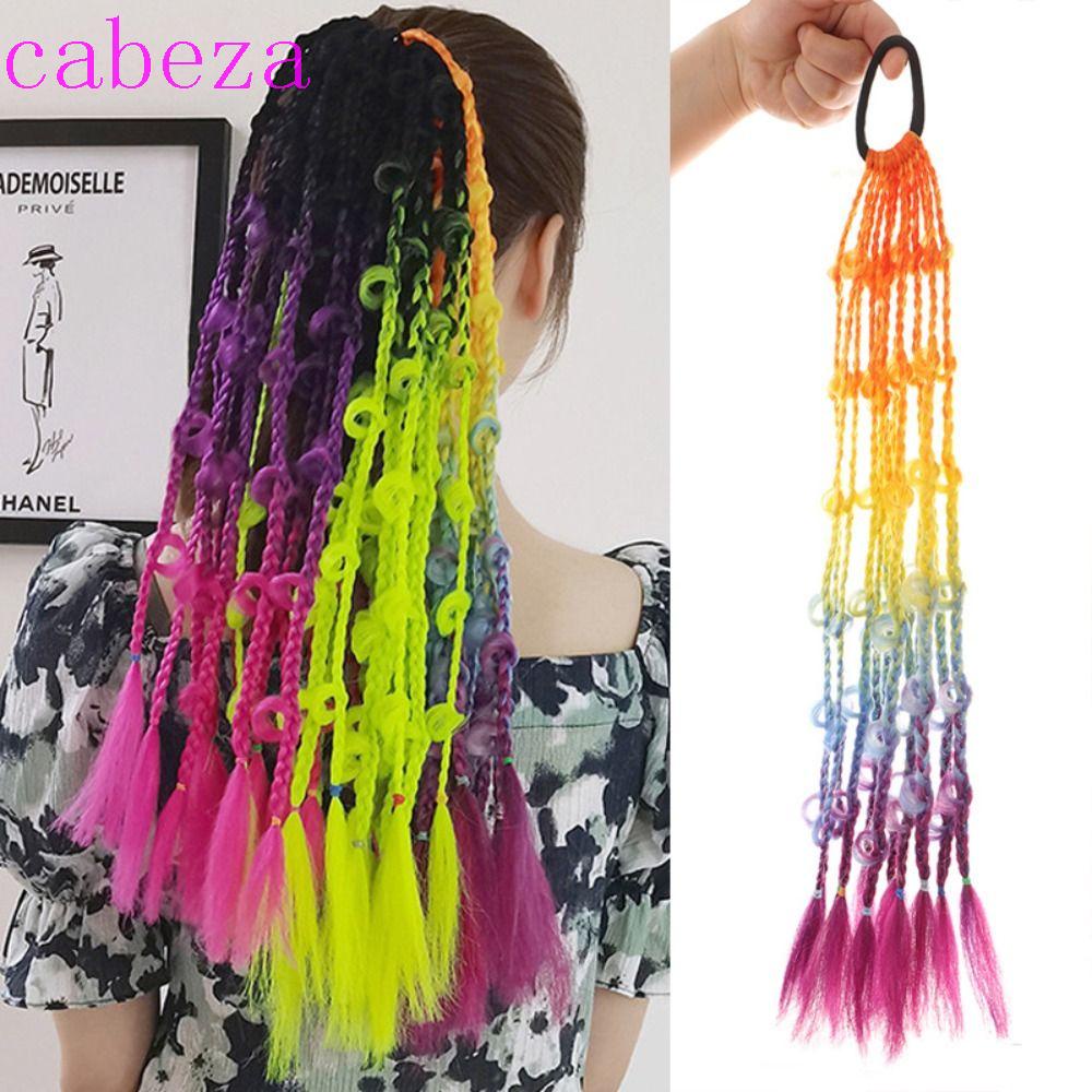 Bím Tóc Giả Bằng Sợi Tổng Hợp Màu Cầu Vồng Tự Nhiên Dành Cho Nữ