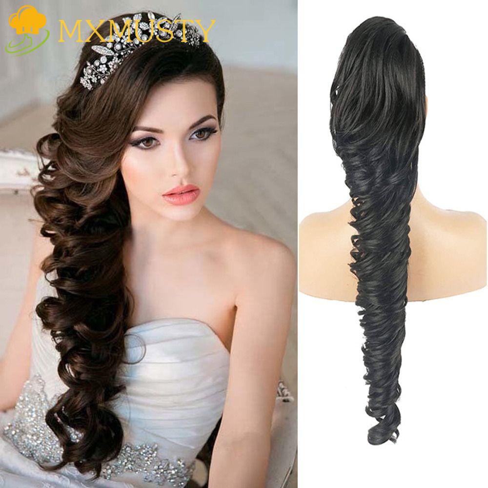 Tóc Giả Xoăn Vô Hình Bằng Sợi Lông Đuôi Ngựa Cách Nhiệt Dành Cho Nữ