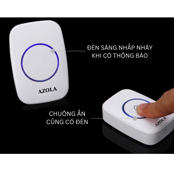 Chuông cửa không dây thông minh 36 nhạc chuông tín hiệu xuyên tường,chống nước phát xa 150 -300m bảo hành 1đổi1-Yobomall