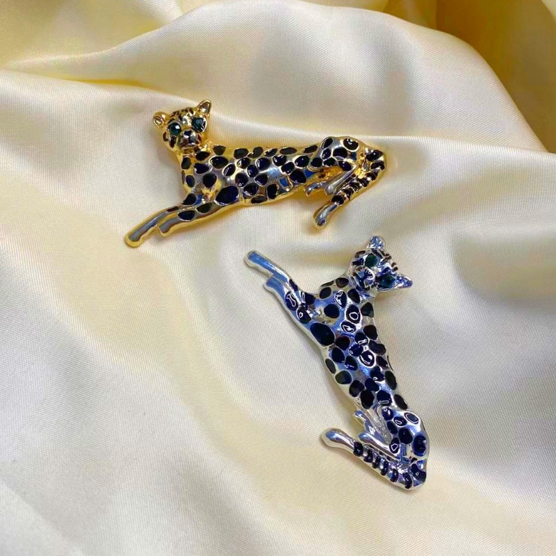 Trâm Cài Áo Họa Tiết Da Báo Tráng Men Thời Trang Dành Cho Nữ