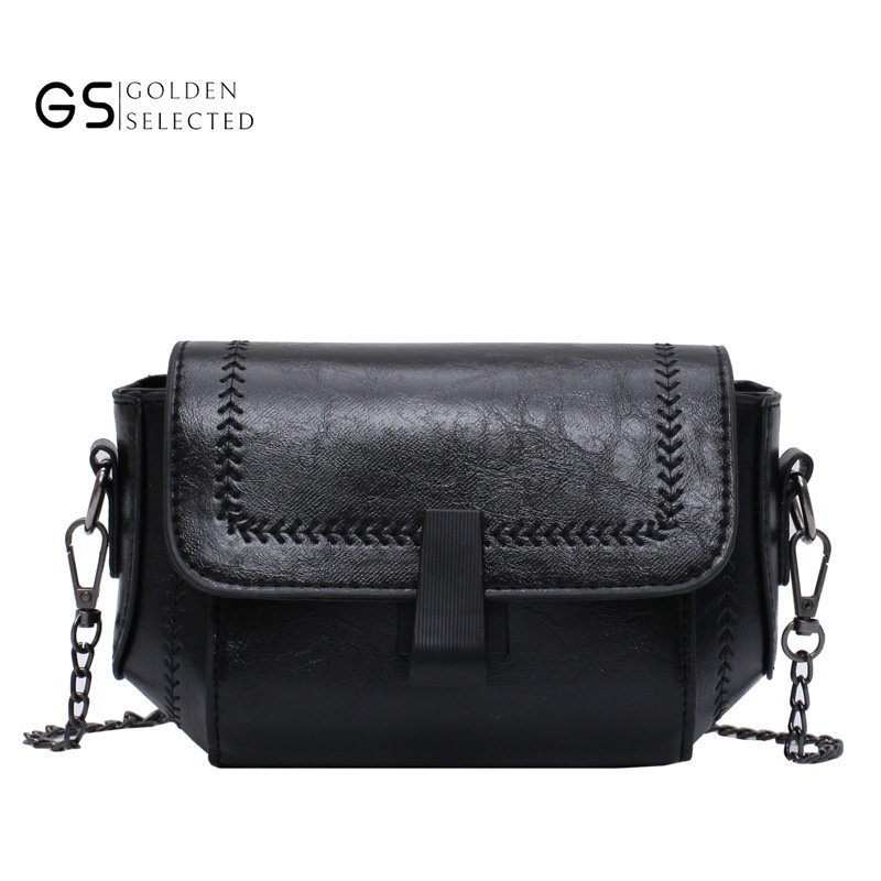 Hàng Mới Về Túi Đeo Chéo Da Mềm Cỡ Nhỏ Phối Dây Xích Thời Trang Nữ Sành Điệu