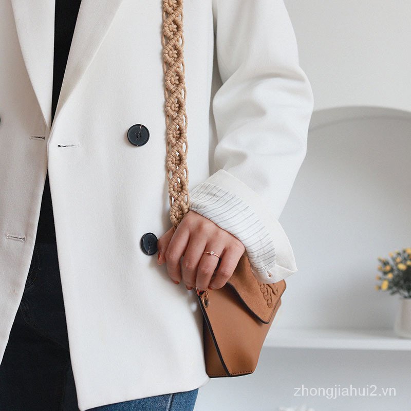 Dây Đeo Túi Xách Dệt Bằng Tay Phong Cách Hàn Quốc Cho Điện Thoại / Máy Ảnh