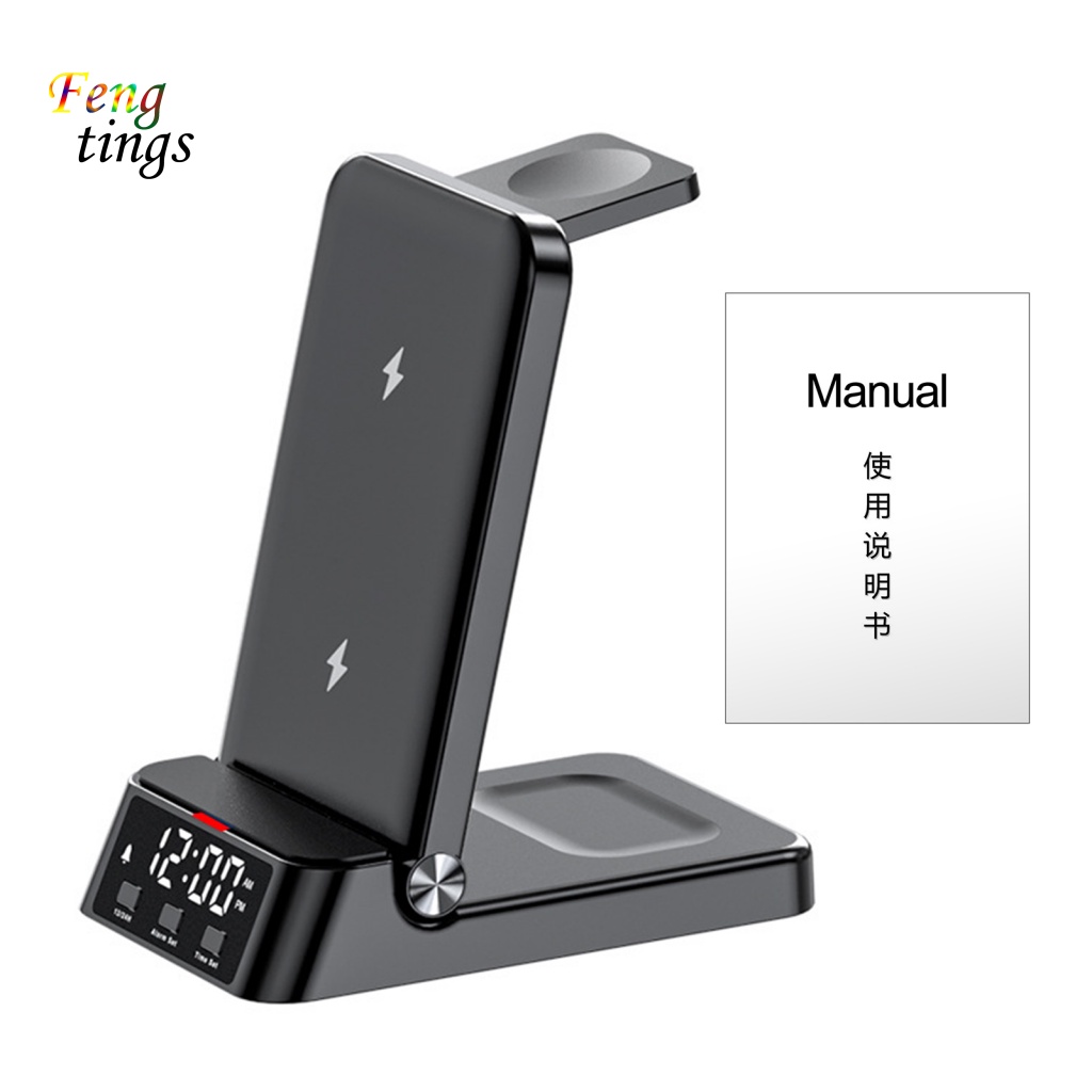 Đế Sạc Điện Thoại Không Dây Kiêm Đồng Hồ Kỹ Thuật Số