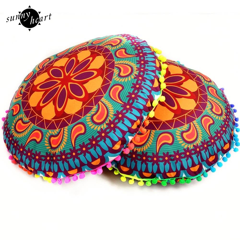 Vỏ Gối Tròn 17inch Trang Trí Bóng Lông Nhiều Màu Sắc Phong Cách Boho