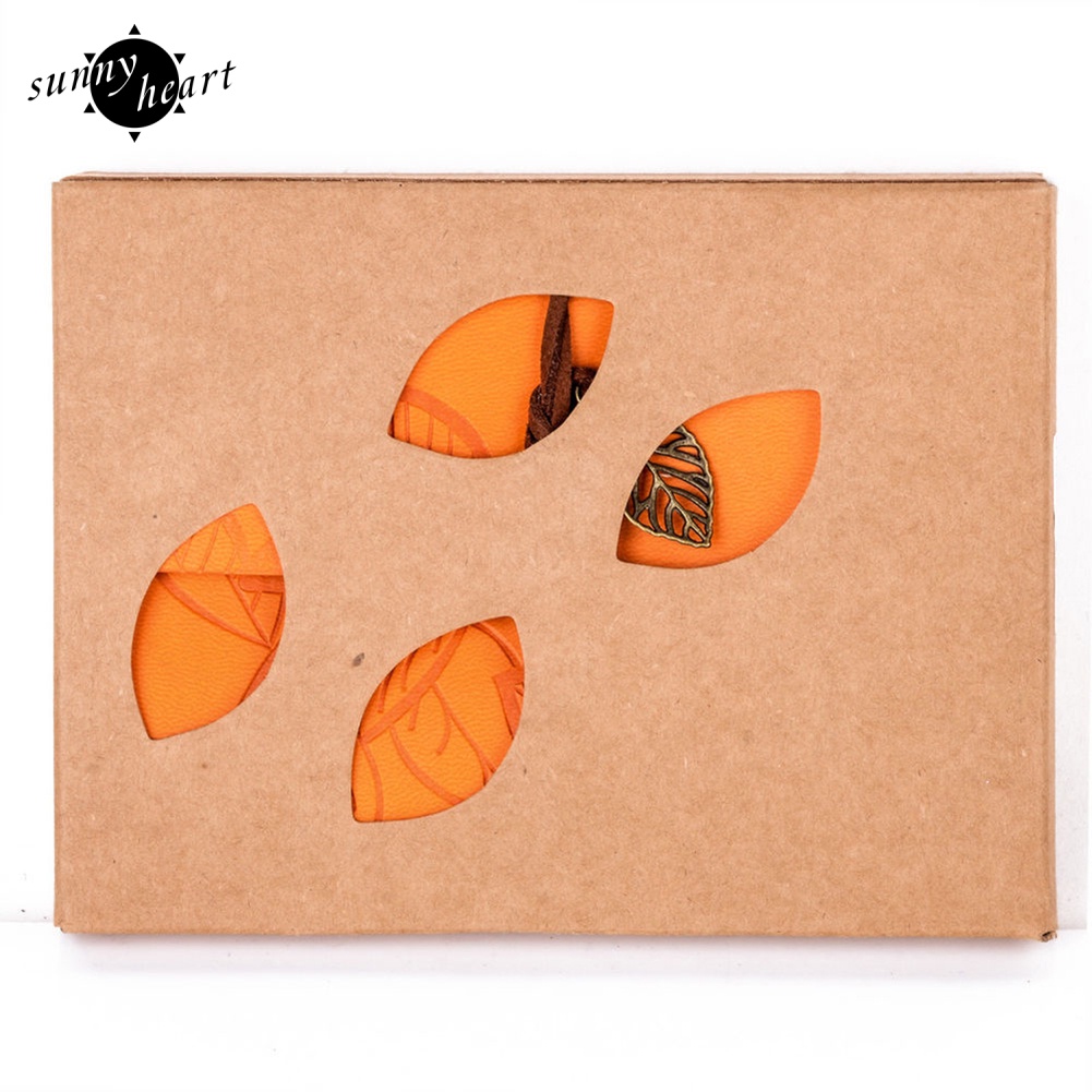 Sổ Tay Bìa Giả Da Họa Tiết Lá Cây Vintage