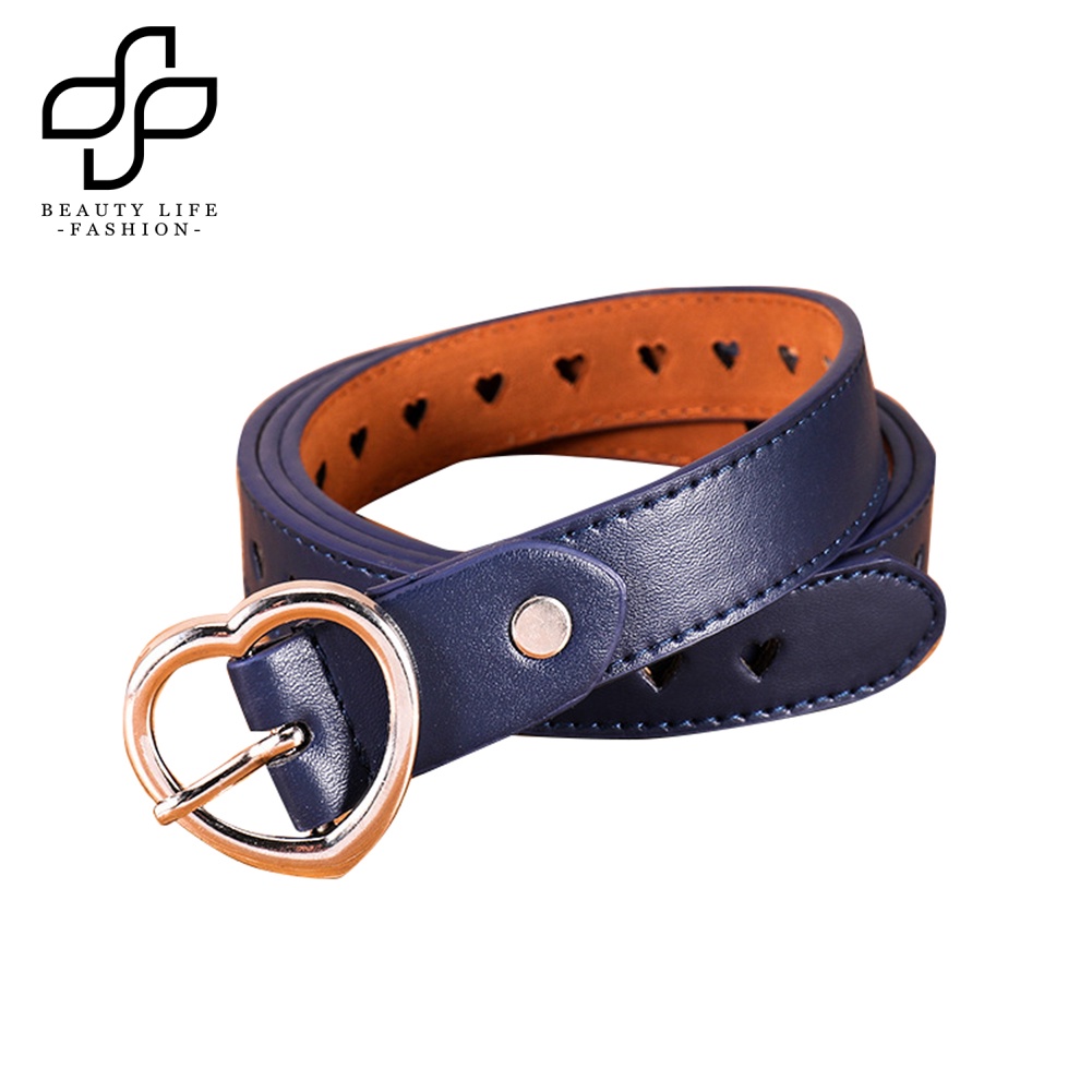 Thắt Lưng Giả Da Với Khoá Hình Trái Tim Thời Trang Cho Nữ