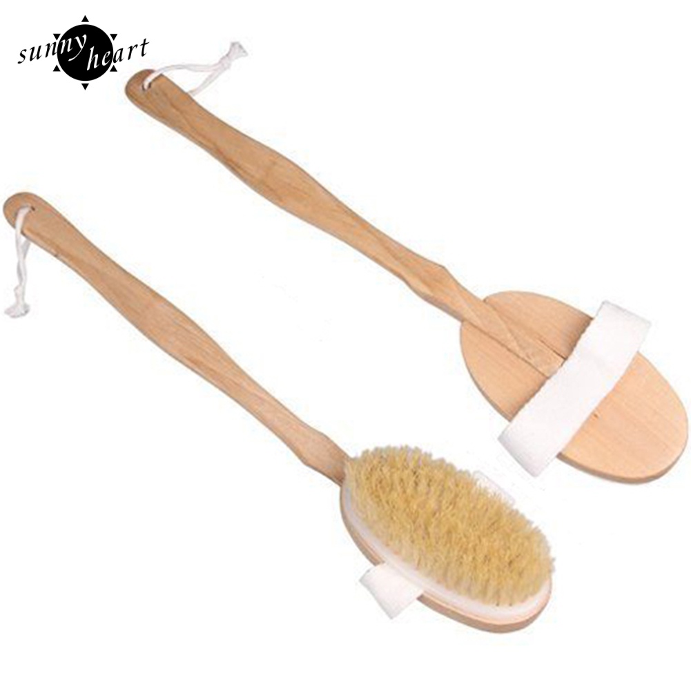 Bàn Chải Tắm Cán Gỗ Dài Có Thể Tháo Rời Dùng Mát Xa Lưng / Toàn Thân
