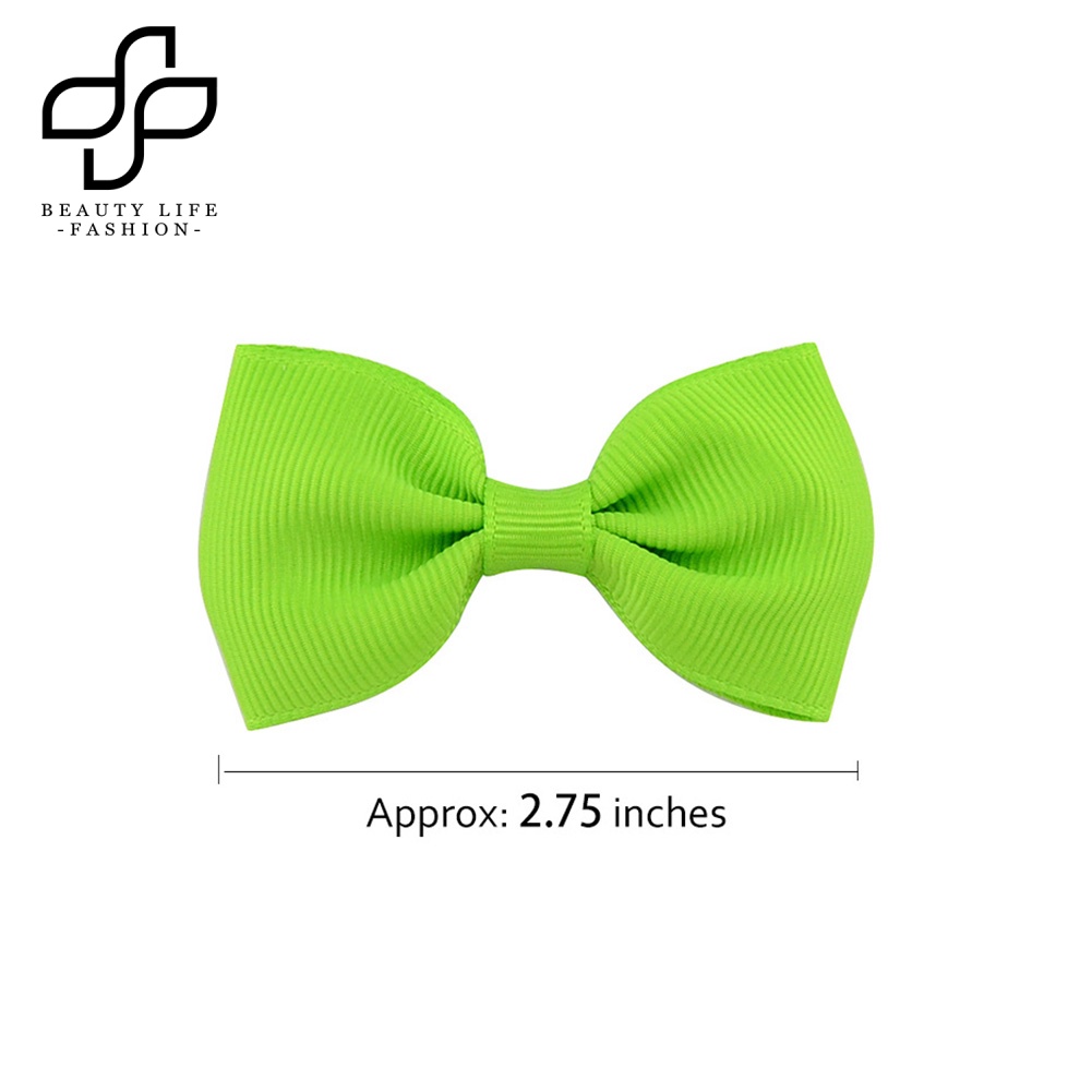 Bộ 20 Kẹp Tóc Nơ Màu Trơn Xinh Xắn Cho Bé Gái