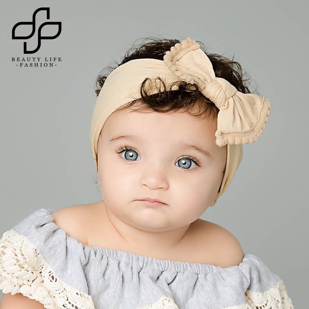 Băng Đô Nơ Bằng Nylon Co Giãn Mềm Mại Dành Cho Bé Gái