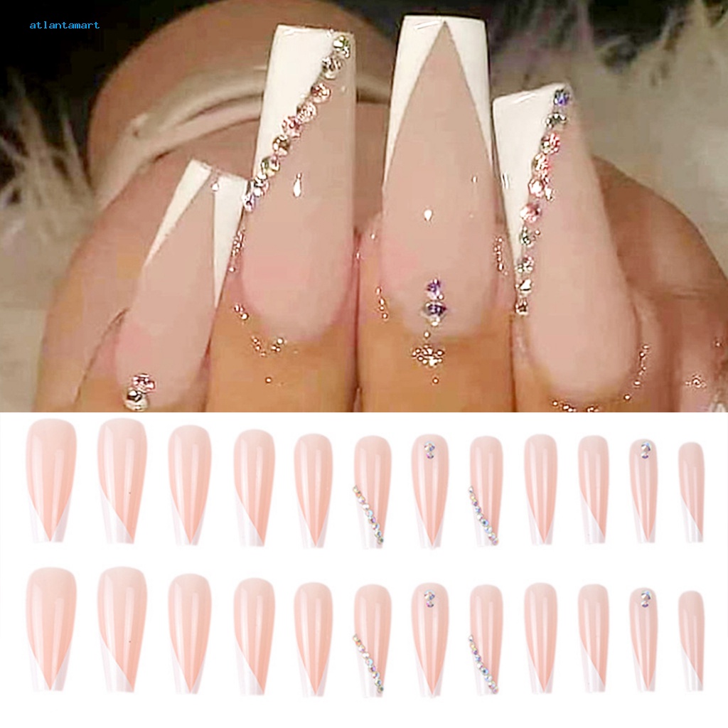 Túi Đựng Đồ Dùng Cao Cấp Tiện Dụng| 1 Bộ Móng Tay Giả Đính Đá Bằng Nhựa Không Gây Kích Ứng Màu Sắc Tươi Sáng Dễ Tẩy Trang DIY